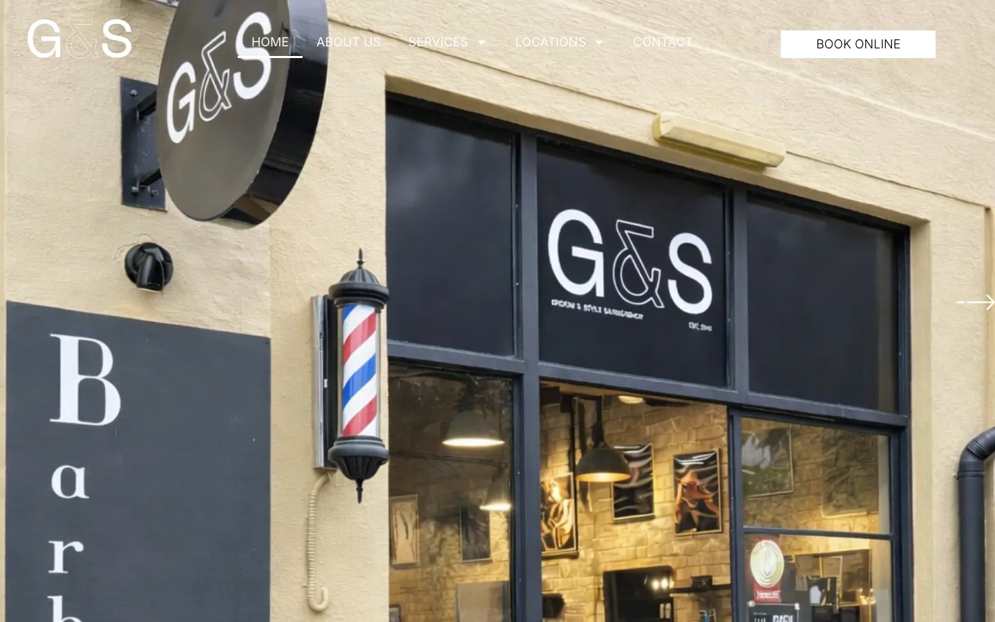 Groom and Style website, desktop view